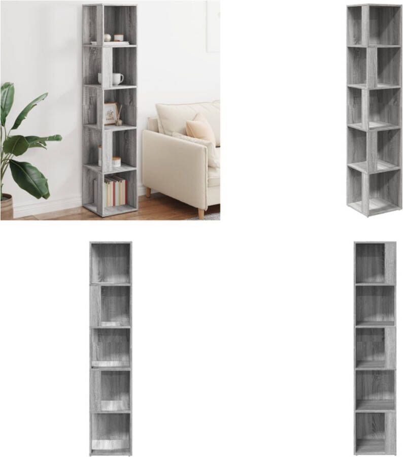VidaXL Hoekkast 33x33x164-5 cm bewerkt hout grijs sonoma eikenkleurig Hoekkast Hoekkasten Hoek Kast Opslagkast