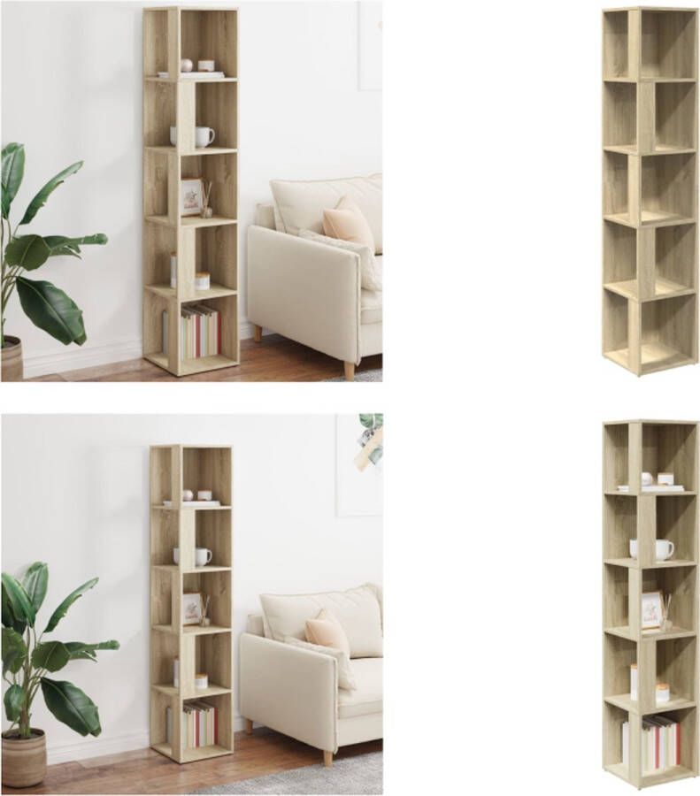 VidaXL Hoekkast 33x33x164 5 cm bewerkt hout sonoma eikenkleurig Hoekkast Hoekkasten Hoekschap Hoekschappen
