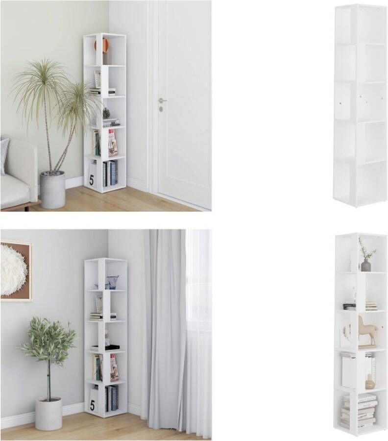 VidaXL Hoekkast 33x33x164 5 cm bewerkt hout wit Hoekkast Hoekkasten Hoekschap Hoekschappen