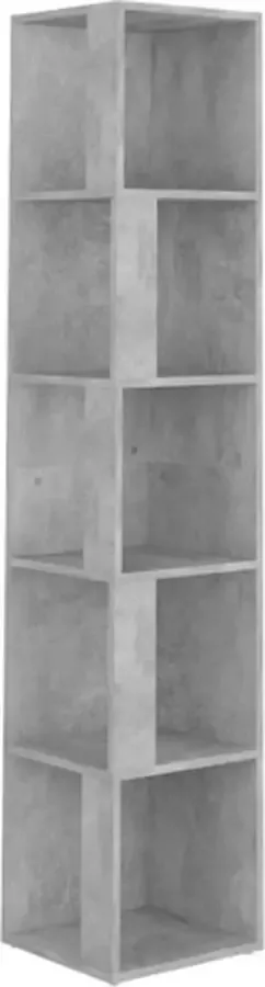 VidaXL -Hoekkast-33x33x164 5-cm-bewerkt-hout-betongrijs - Foto 3