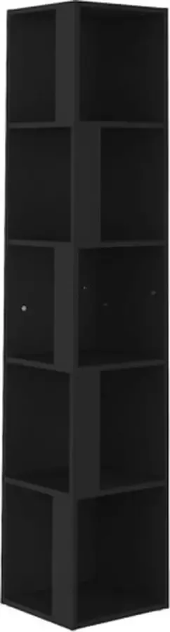 VidaXL -Hoekkast-33x33x164 5-cm-bewerkt-hout-zwart - Foto 4