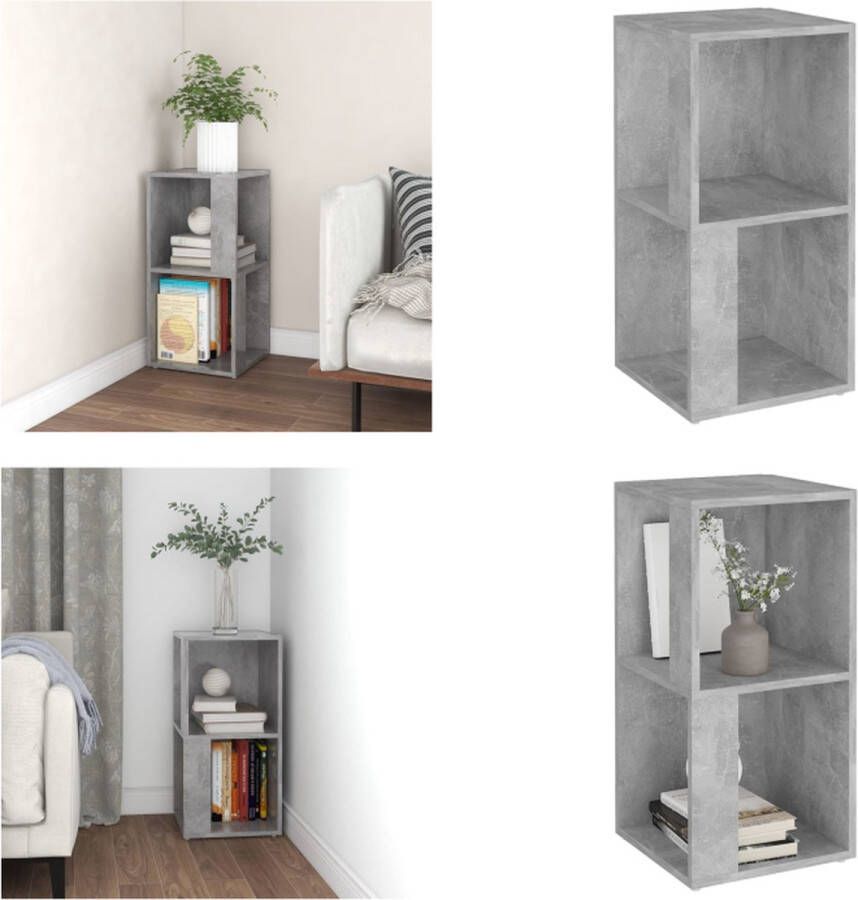 VidaXL Hoekkast 33x33x67 cm bewerkt hout betongrijs Hoekkast Hoekkasten Bijzettafel Bijzettafels