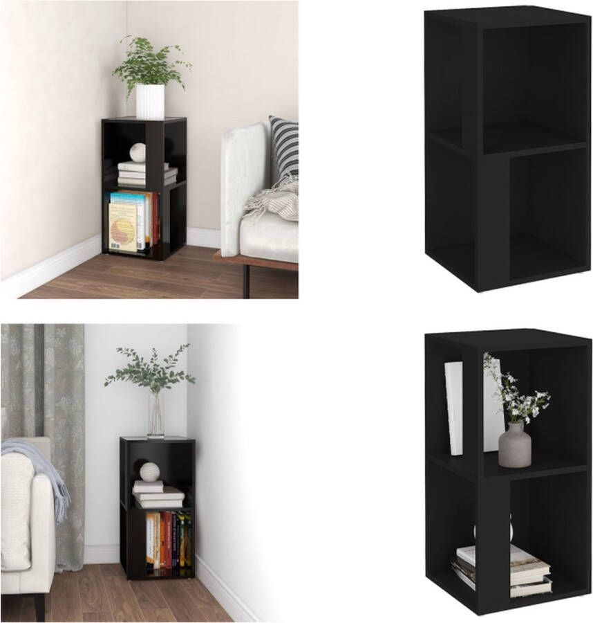 VidaXL Hoekkast 33x33x67 cm bewerkt hout zwart Hoekkast Hoekkasten Bijzettafel Bijzettafels