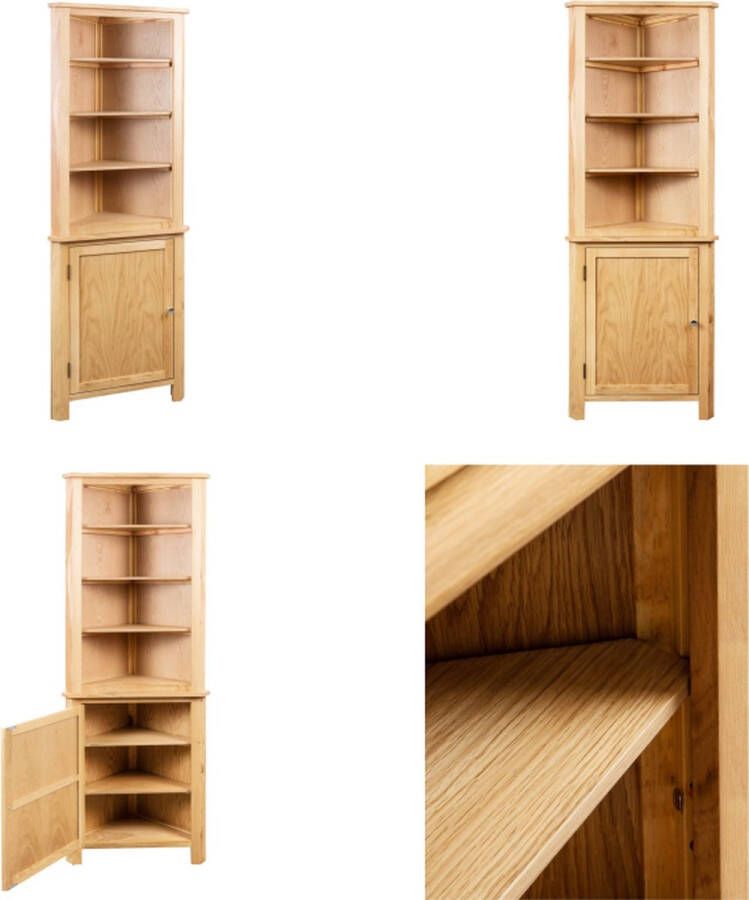 VidaXL Hoekkast 59x36x180 cm massief eikenhout Hoekkast Hoekkasten Opbergkast Opbergkasten