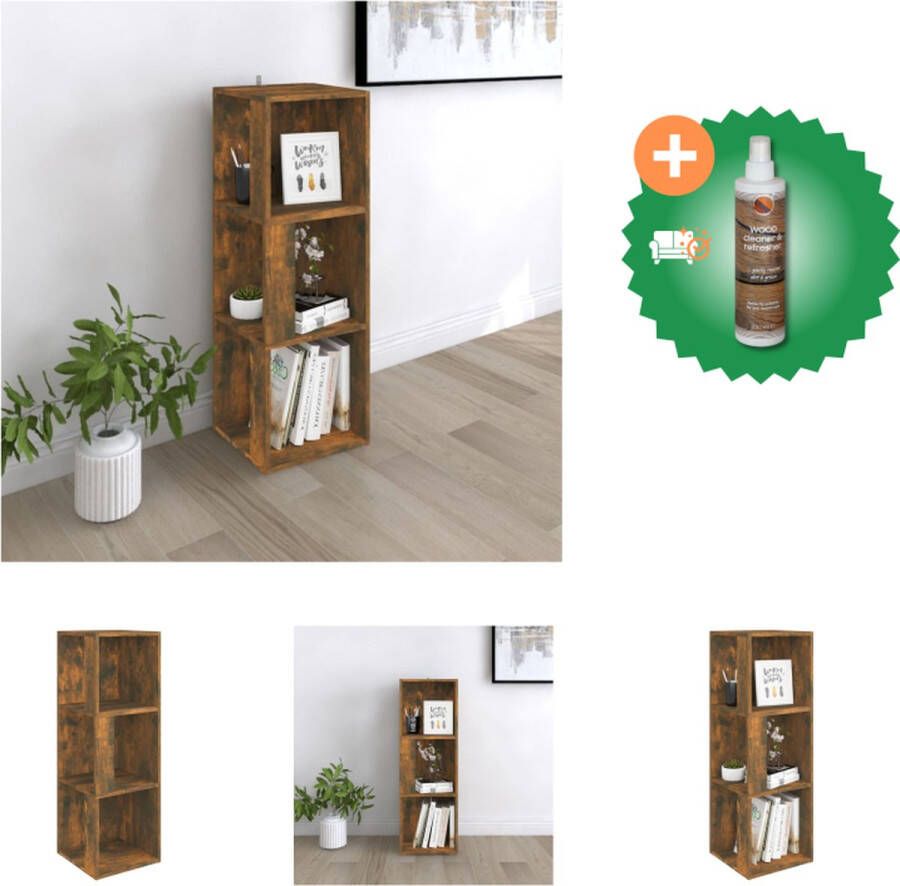 VidaXL Hoekkast Klassiek Opbergkast 33 x 33 x 100 cm Gerookt eiken Kast Inclusief Houtreiniger en verfrisser