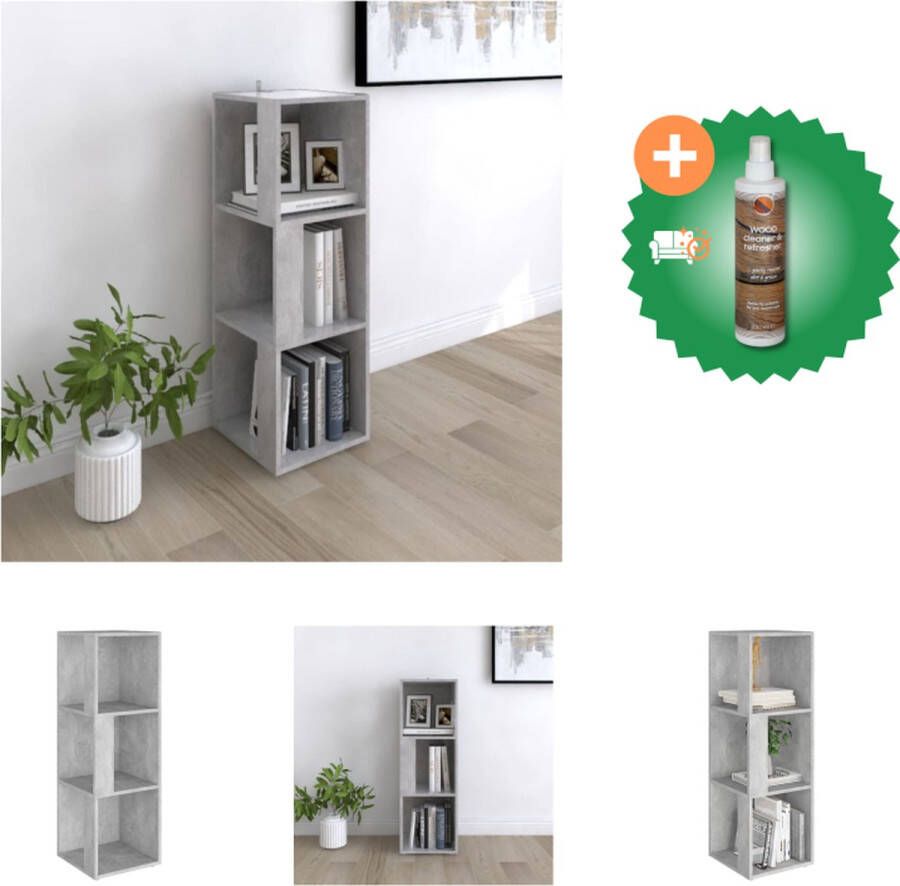 VidaXL Hoekkast Opbergkast 33 x 33 x 100 cm Betongrijs Kast Inclusief Houtreiniger en verfrisser