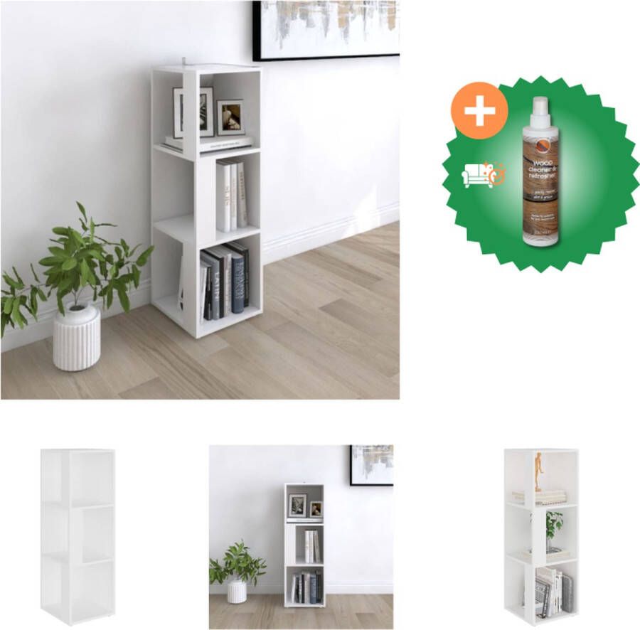 VidaXL Hoekkast Opbergkast 33x33x100 cm Wit Spaanplaat Kast Inclusief Houtreiniger en verfrisser