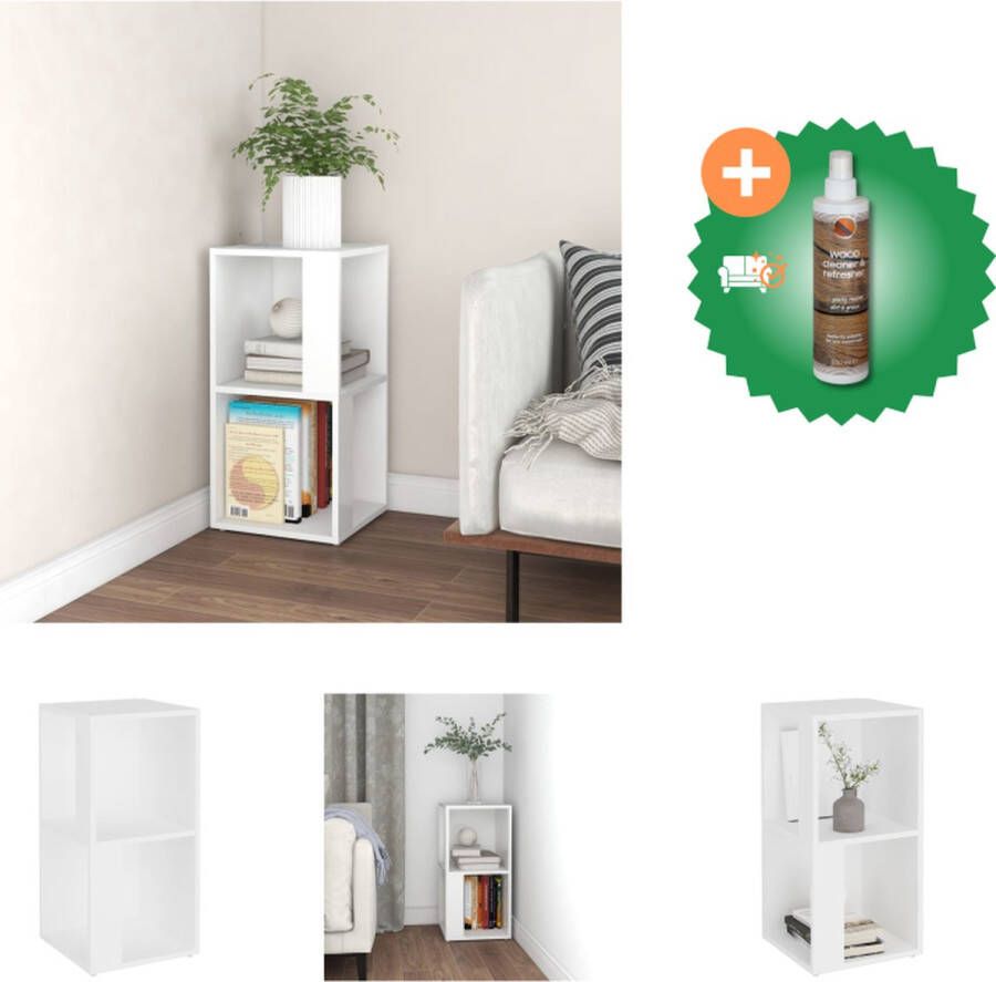 VidaXL Hoekkast Wit 33 x 33 x 67 cm Decoratieve opbergruimte Kast Inclusief Houtreiniger en verfrisser