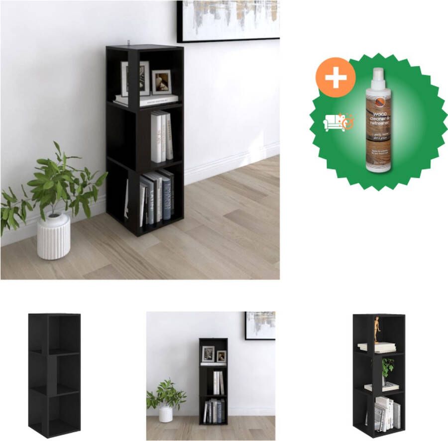 VidaXL Hoekkast Zwart Hoekmeubel 33 x 33 x 100 cm Stevig en stabiel Kast Inclusief Houtreiniger en verfrisser