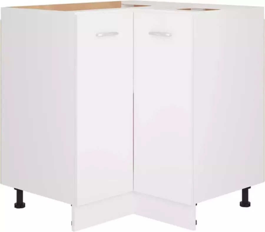 VidaXL Hoekonderkast Lyon 75 5x75 5x81 5 cm bewerkt hout wit - Foto 4