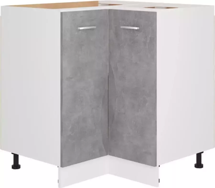 VidaXL Hoekonderkast Lyon 75 5x75 5x81 5 cm bewerkt hout betongrijs - Foto 3