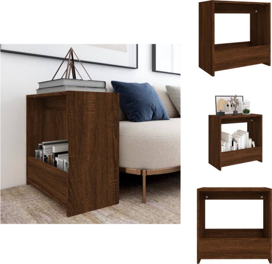 VidaXL Bijzettafel Bijzettafels Eindtafel Salontafel Bijzettafel 50x26x50 cm bewerkt hout bruin eikenkleur