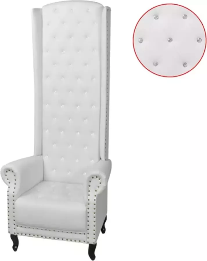 VIDAXL Hoge fauteuil wit 77x65x181 cm