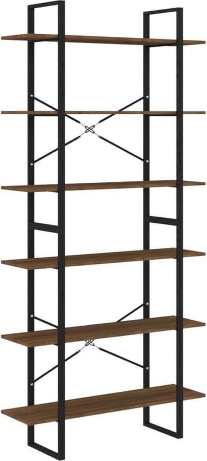 VidaXL -Hoge-kast-100x30x210-cm-bewerkt-hout-bruineikenkleurig