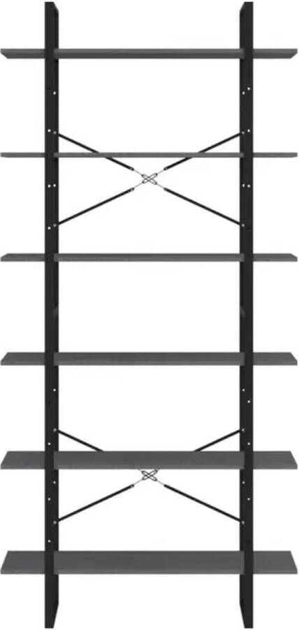 VidaXL -Hoge-kast-100x30x210-cm-massief-grenenhout-grijs - Foto 3