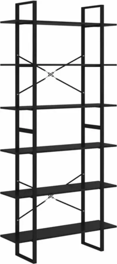 VidaXL -Hoge-kast-100x30x210-spaanplaat-zwart - Foto 3