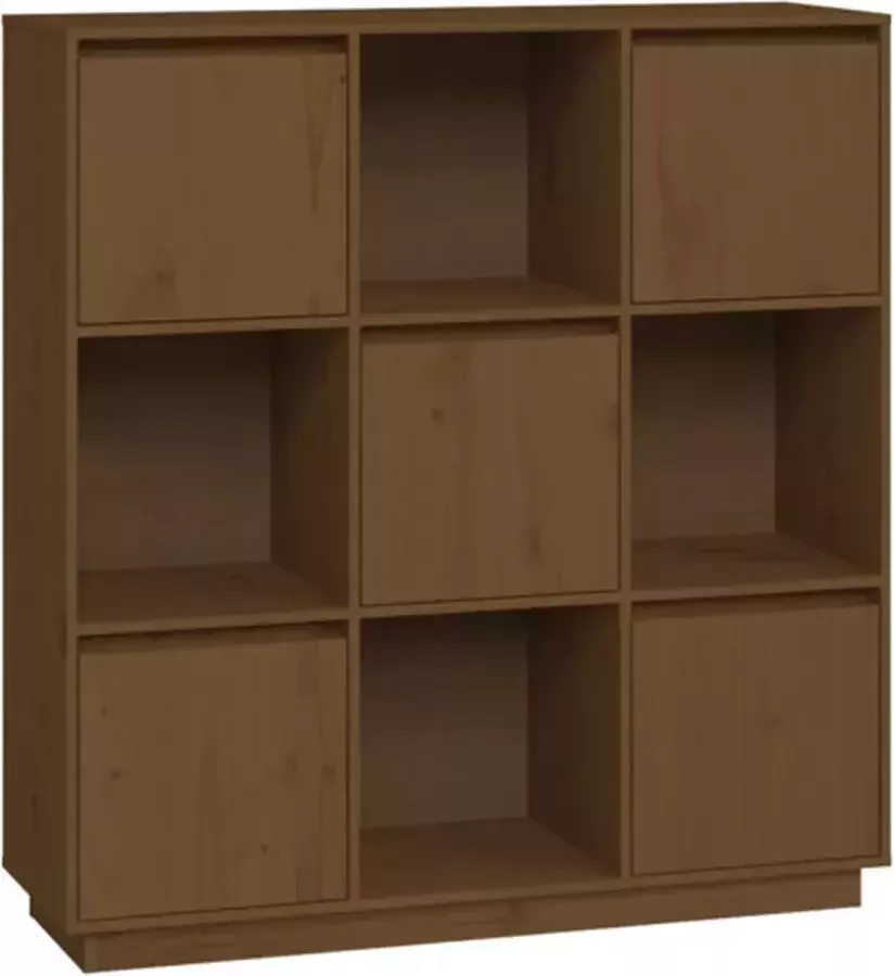 VidaXL -Hoge-kast-110 5x35x117-cm-massief-grenenhout-honingbruin - Foto 2