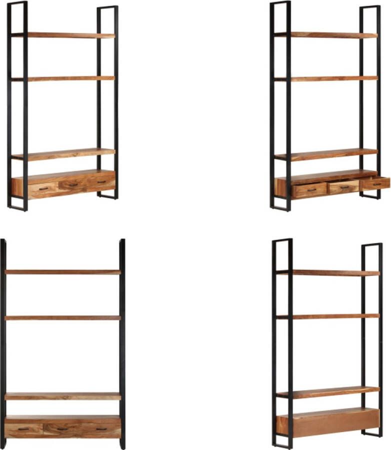 VidaXL Hoge kast 118x30x200 cm massief acaciahout Hoge Kast Hoge Kasten Wandkast Wandkasten