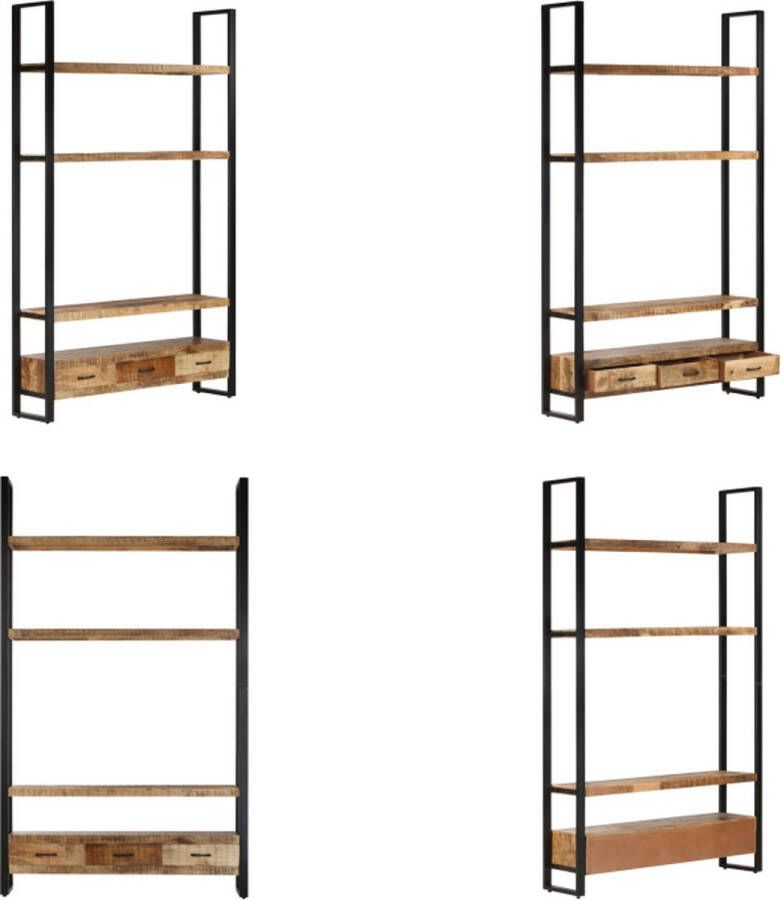 VidaXL Hoge kast 118x30x200 cm massief ruw mangohout Hoge Kast Hoge Kasten Wandkast Wandkasten