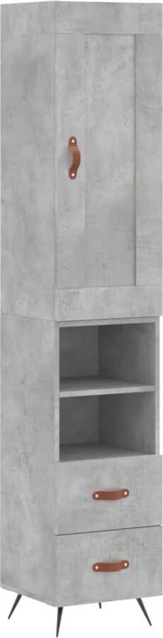 VidaXL -Hoge-kast-34 5x34x180-cm-bewerkt-hout-betongrijs - Foto 4
