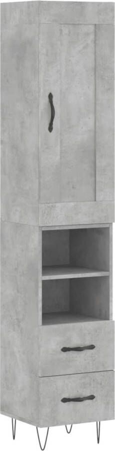 VidaXL -Hoge-kast-34 5x34x180-cm-bewerkt-hout-betongrijs - Foto 8