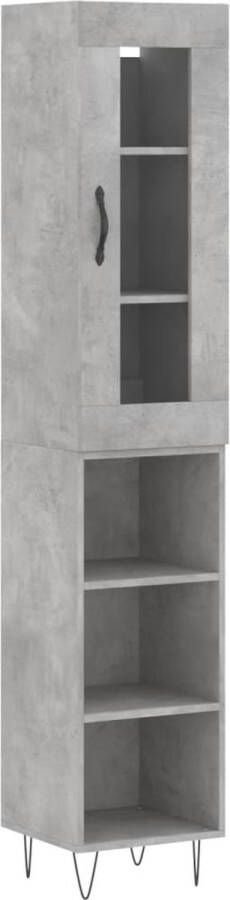 VidaXL -Hoge-kast-34 5x34x180-cm-bewerkt-hout-betongrijs - Foto 2