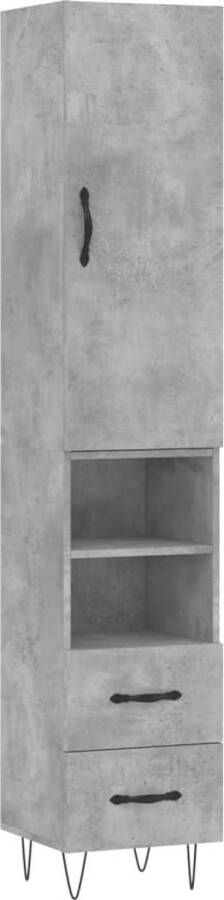 VidaXL -Hoge-kast-34 5x34x180-cm-bewerkt-hout-betongrijs - Foto 5