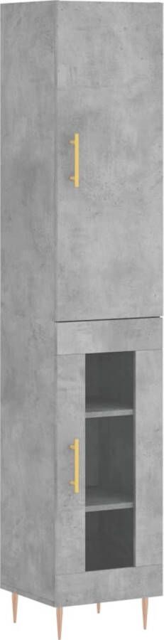 VidaXL -Hoge-kast-34 5x34x180-cm-bewerkt-hout-betongrijs - Foto 7
