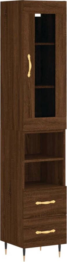 VidaXL -Hoge-kast-34 5x34x180-cm-bewerkt-hout-bruineikenkleurig - Foto 3