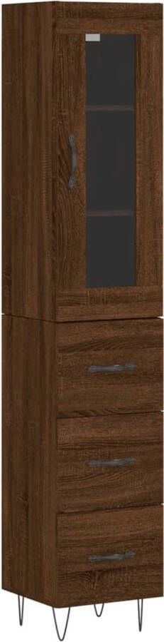 VidaXL -Hoge-kast-34 5x34x180-cm-bewerkt-hout-bruineikenkleurig - Foto 4