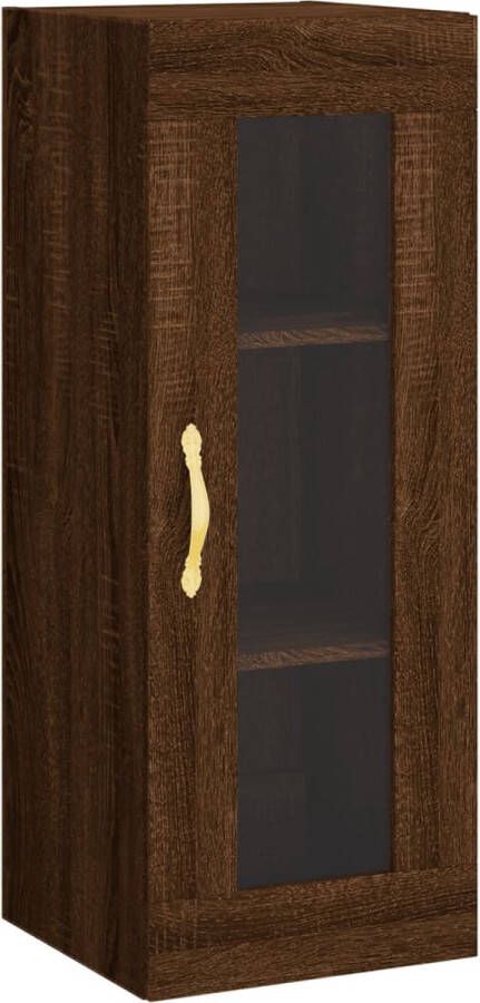 VidaXL -Hoge-kast-34 5x34x180-cm-bewerkt-hout-bruineikenkleurig - Foto 2