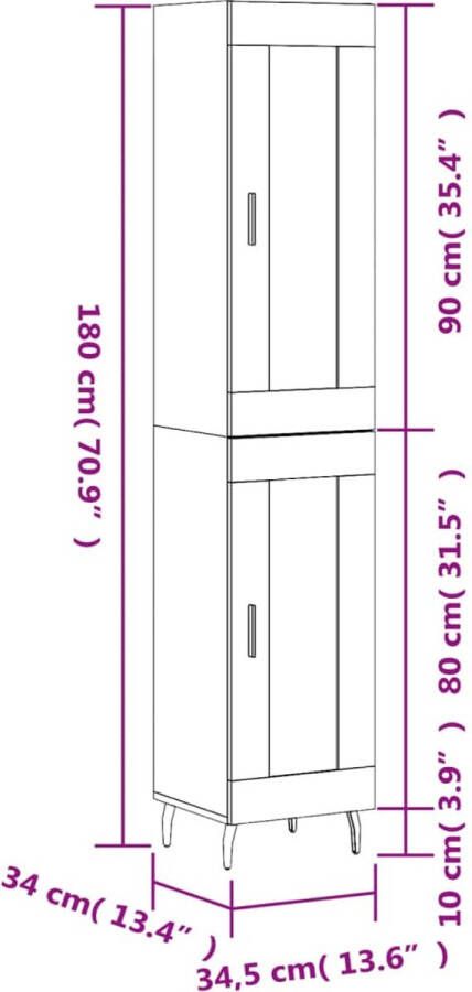 VidaXL -Hoge-kast-34 5x34x180-cm-bewerkt-hout-gerookt-eikenkleurig