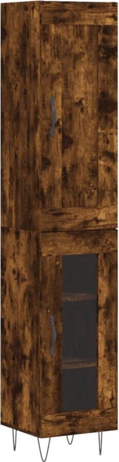 VidaXL Hoge kast 34 5x34x180 cmÂ bewerkt hout gerookt eikenkleurig - Foto 7