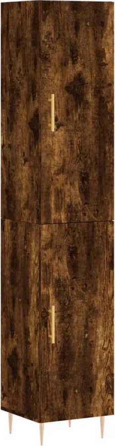 VidaXL -Hoge-kast-34 5x34x180-cm-bewerkt-hout-gerookt-eikenkleurig - Foto 5