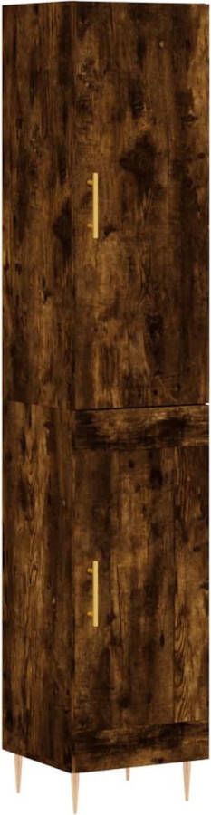 VidaXL -Hoge-kast-34 5x34x180-cm-bewerkt-hout-gerookt-eikenkleurig - Foto 16