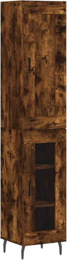 VidaXL -Hoge-kast-34 5x34x180-cm-bewerkt-hout-gerookt-eikenkleurig - Foto 2