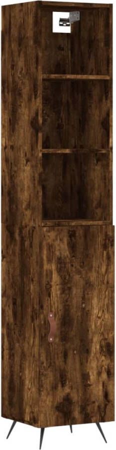 VidaXL -Hoge-kast-34 5x34x180-cm-bewerkt-hout-gerookt-eikenkleurig - Foto 4