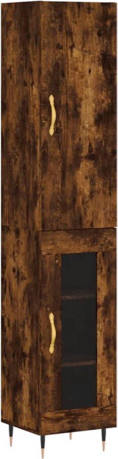VidaXL -Hoge-kast-34 5x34x180-cm-bewerkt-hout-gerookt-eikenkleurig - Foto 10