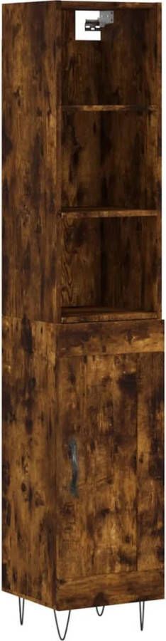 VidaXL -Hoge-kast-34 5x34x180-cm-bewerkt-hout-gerookt-eikenkleurig - Foto 9