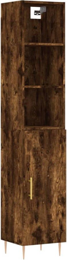VidaXL -Hoge-kast-34 5x34x180-cm-bewerkt-hout-gerookt-eikenkleurig - Foto 10