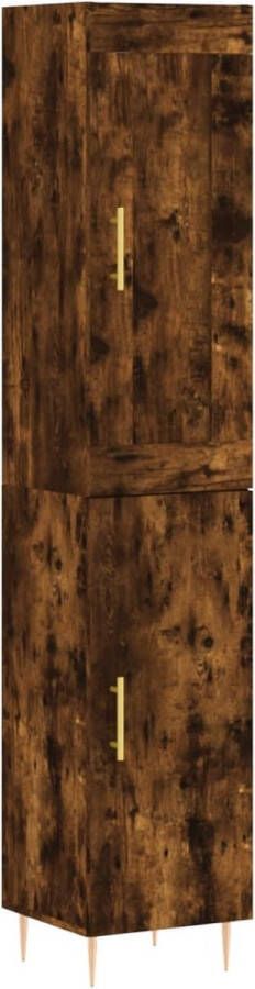 VidaXL Hoge Kast Gerookt Eiken 180 cm Hoge Kast Houten Kast Dressoir Buffetkast