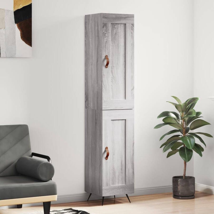 VidaXL -Hoge-kast-34 5x34x180-cm-bewerkt-hout-grijs-sonoma-eikenkleurig - Foto 9