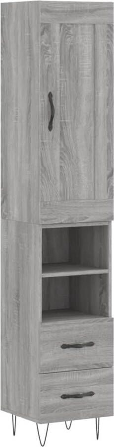 VidaXL -Hoge-kast-34 5x34x180-cm-bewerkt-hout-grijs-sonoma-eikenkleurig - Foto 13