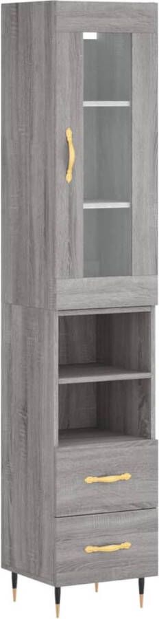 VidaXL -Hoge-kast-34 5x34x180-cm-bewerkt-hout-grijs-sonoma-eikenkleurig - Foto 14