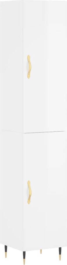 VidaXL -Hoge-kast-34 5x34x180-cm-bewerkt-hout-hoogglans-wit - Foto 11