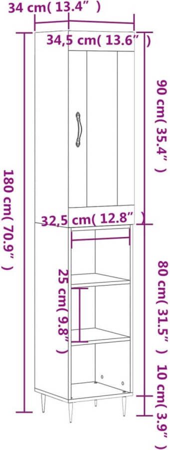 VidaXL -Hoge-kast-34 5x34x180-cm-bewerkt-hout-sonoma-eikenkleurig