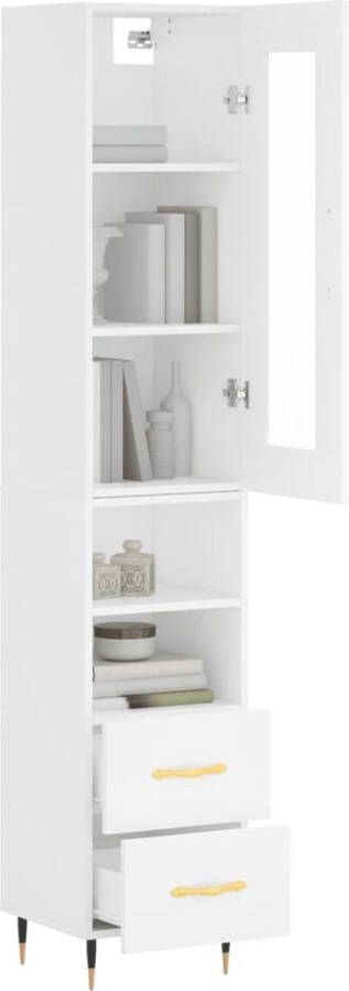 VIDAXL Hoge kast 34 5x34x180 cm bewerkt hout wit - Foto 5
