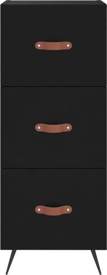 VidaXL -Hoge-kast-34 5x34x180-cm-bewerkt-hout-zwart - Foto 4