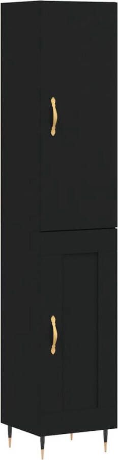 VidaXL -Hoge-kast-34 5x34x180-cm-bewerkt-hout-zwart - Foto 13