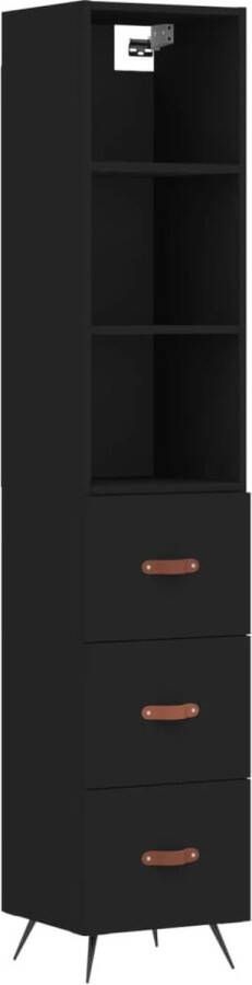 VidaXL -Hoge-kast-34 5x34x180-cm-bewerkt-hout-zwart - Foto 3
